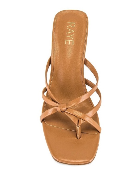RAYE Shoes - RAYE Dax Heel in Tan kitten slip on sandal just like new